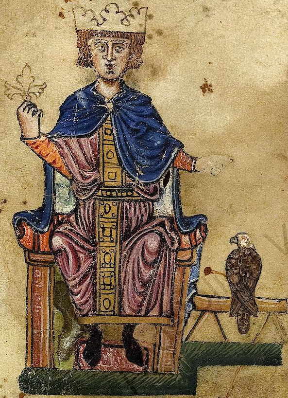Federico II, miniatura del 1200.