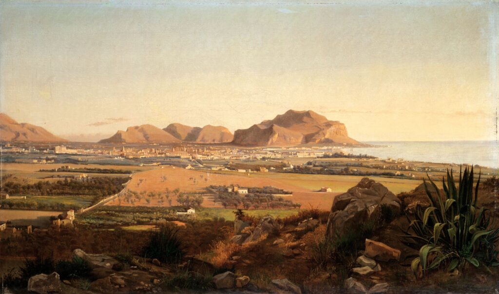 Dipinto del XIX secolo rappresentante la Costa SUD di Palermo