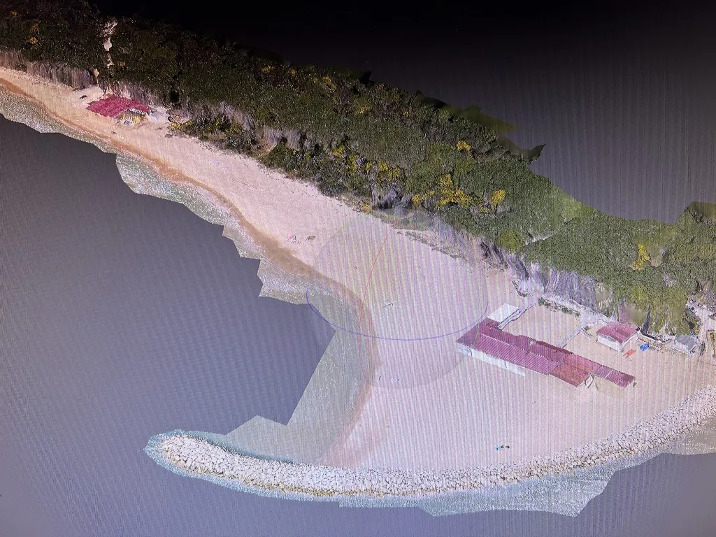 Modello 3D di un tratto di costa da rilievo aereo