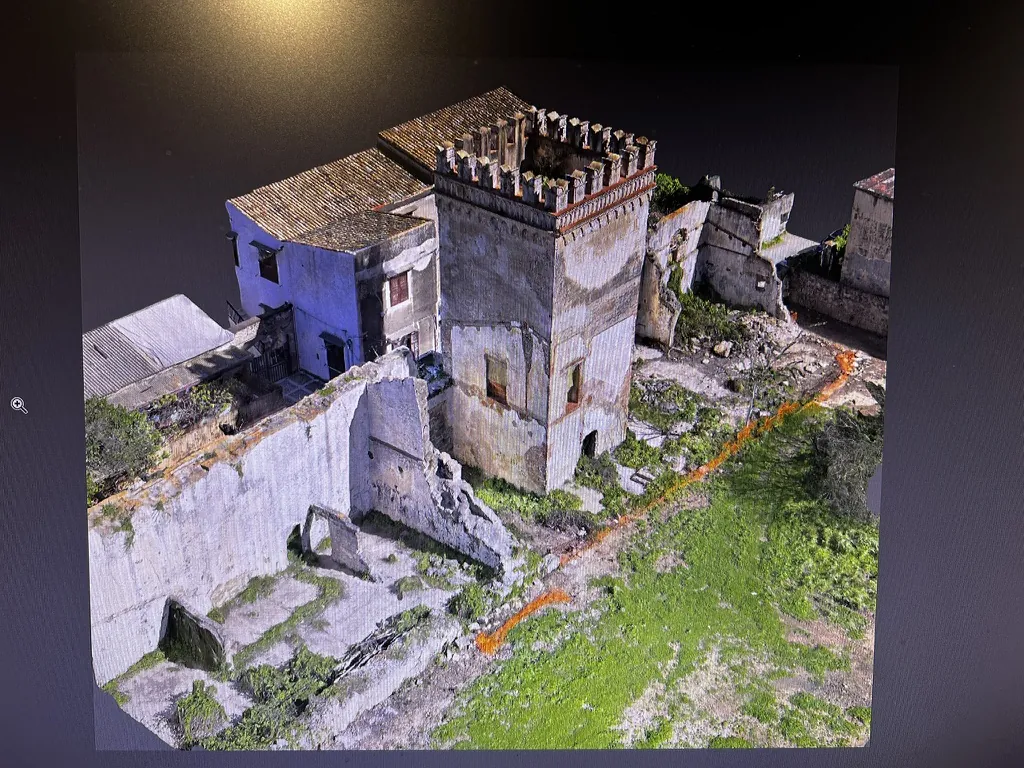 Modello tridimensionale di una torre storica ottenuto per fotogrammetria